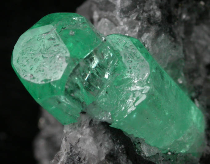 Beryl var. Emeralds in Calcite from Polveros Mine, Vasquez-Yacop District, Boyac Department, Colombia