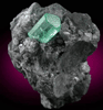 Beryl var. Emerald in Calcite from Polveros Mine, Vasquez-Yacopí District, Boyacá Department, Colombia
