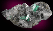 Beryl var. Emeralds in Calcite from Coscuez Mine, Vasquez-Yacopí District, Boyacá Department, Colombia