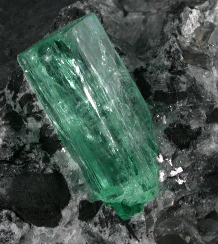 Beryl var. Emerald in Calcite from Mina Real, Vasquez-Yacop District, Boyac Department, Colombia