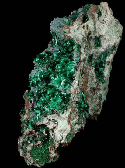 Malachite with Plancheite from Katanga Copperbelt, Democratic Republic of the Congo