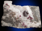 Cinnabar (penetration twin) on Quartz from Fenghuang, Xiangxi, Hunan, China