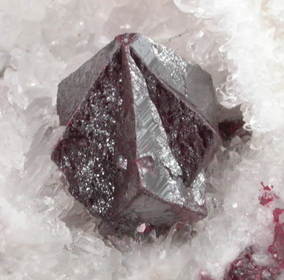 Cinnabar (penetration twin) on Quartz from Fenghuang, Xiangxi, Hunan, China