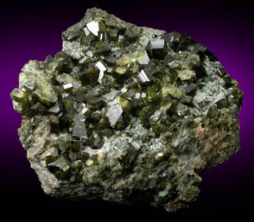 Epidote on Actinolite pseudomorphs after Diopside (Uralite) from Calumet Mine, 12 km NNE of Salida, Chaffee County, Colorado