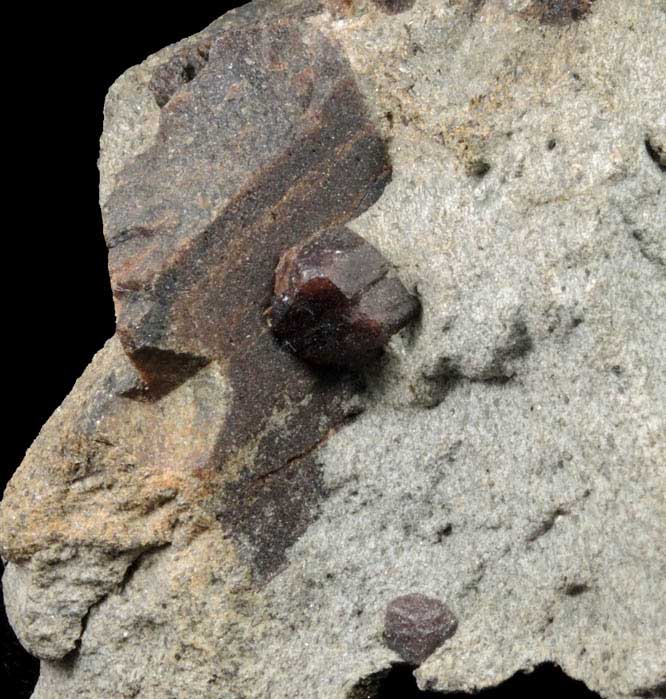 Staurolite with Almandine in schist from Pond Hill, near Pearl Lake, Lisbon, Grafton County, New Hampshire