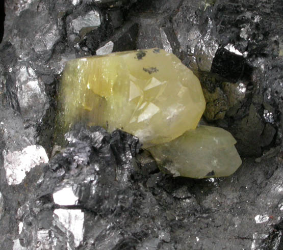 Anglesite on Galena from Touissit Mine, 21 km SSE of Oujda, Jerada Province, Oriental, Morocco