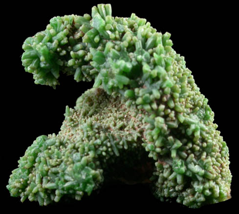 Pyromorphite on Quartz from Manhan Lead Mines, Loudville District, 3 km northwest of Easthampton, Hampshire County, Massachusetts