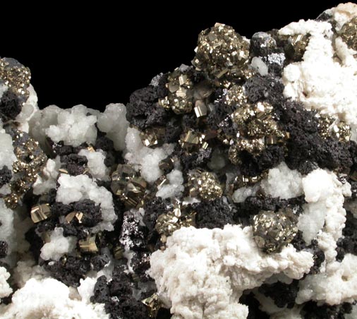 Pyrite, Sphalerite, Calcite, Quartz from Santa Eulalia District, Aquiles Serdn, Chihuahua, Mexico