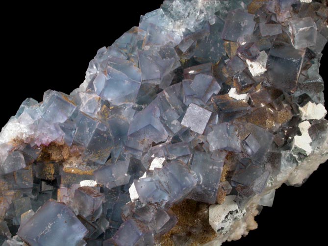 Fluorite on Quartz with Galena, Anglesite from Blanchard Mine, Hansonburg District, 8.5 km south of Bingham, Socorro County, New Mexico