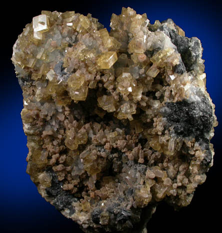Barite and Quartz on Galena from Leadville District, Lake County, Colorado