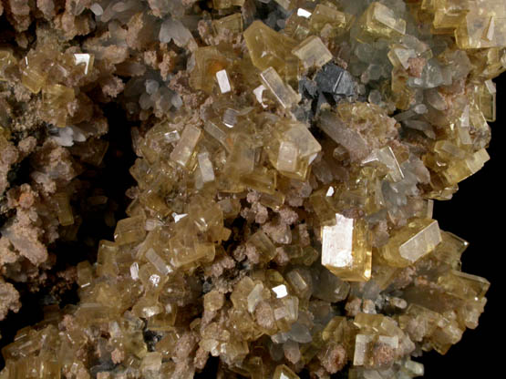Barite and Quartz on Galena from Leadville District, Lake County, Colorado