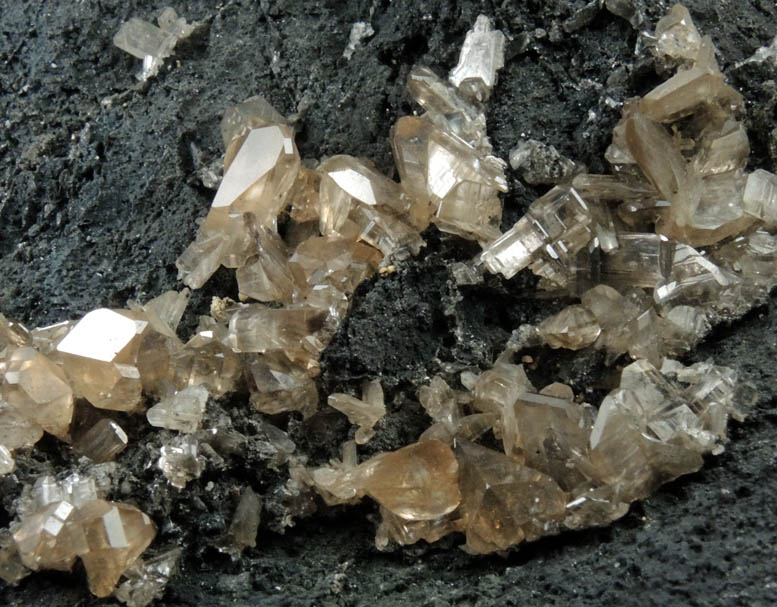 Cerussite (twinned crystals) on Galena from Touissit Mine, 21 km SSE of Oujda, Jerada Province, Oriental, Morocco