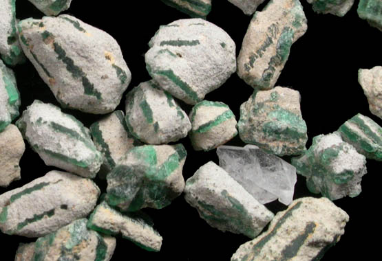 Beryl var. Trapiche Emerald (30+ pieces) from Chivor, Guavi-Guatque District, Boyac Department, Colombia