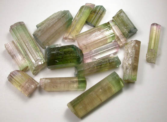 Elbaite Tourmaline (16 crystals) from Nuristan, Laghman Province, Afghanistan