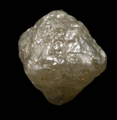 Diamond (2.27 carat gray textured octahedral crystal) from Vaal River Mining District, Northern Cape Province, South Africa