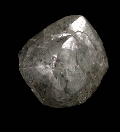 Diamond (3.10 carat pale yellow-gray textured complex crystal) from Vaal River Mining District, Northern Cape Province, South Africa