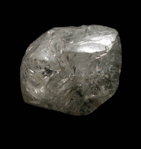 Diamond (3.10 carat pale yellow-gray textured complex crystal) from Vaal River Mining District, Northern Cape Province, South Africa