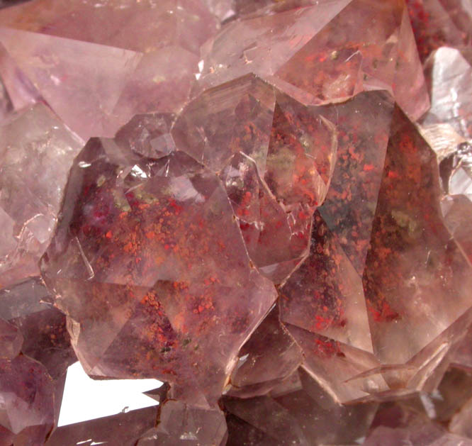 Quartz var. Amethyst Quartz with Hematite inclusions plus Barite from Blue Point Mine, Pearl Station, Thunder Bay District, Ontario, Canada