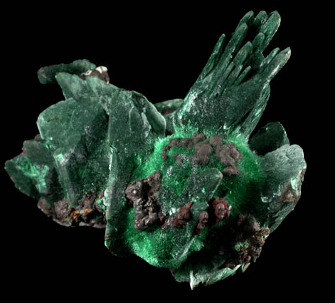 Malachite pseudomorphs after Azurite from Tsumeb Mine, Otavi-Bergland District, Oshikoto, Namibia