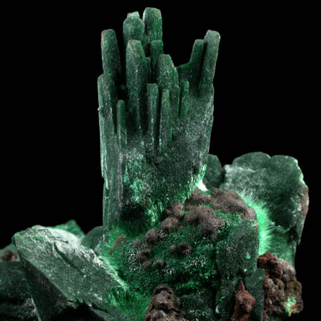 Malachite pseudomorphs after Azurite from Tsumeb Mine, Otavi-Bergland District, Oshikoto, Namibia