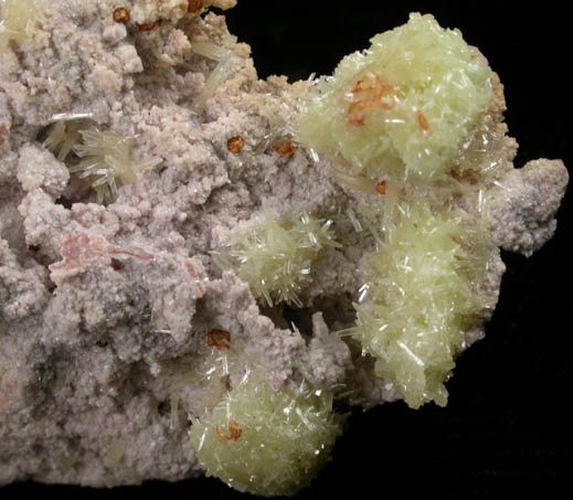 Mimetite on Dolomite from Tsumeb Mine, Otavi-Bergland District, Oshikoto, Namibia