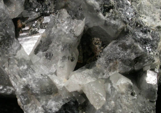 Cerussite on Galena from Calcena, Aragn, Spain