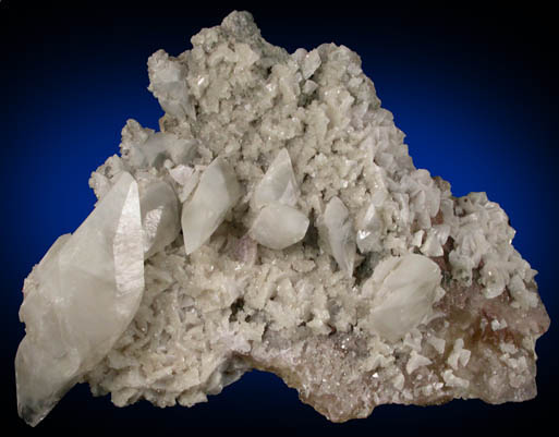 Calcite and Dolomite over Fluorite from Moscona Mine, Solis, Villabona District, Asturias, Spain