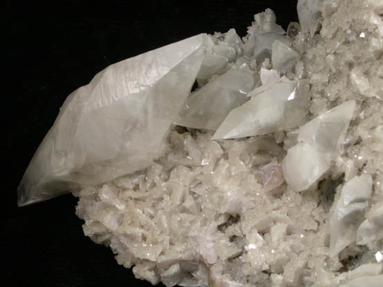 Calcite and Dolomite over Fluorite from Moscona Mine, Solis, Villabona District, Asturias, Spain
