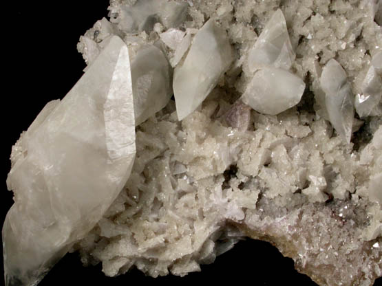 Calcite and Dolomite over Fluorite from Moscona Mine, Solis, Villabona District, Asturias, Spain