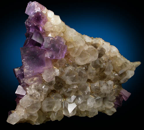 Fluorite on Quartz from Berbes District, Ribadesella, Asturias, Spain