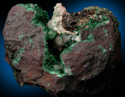 Malachite with Quartz from Zacatecas, Mexico