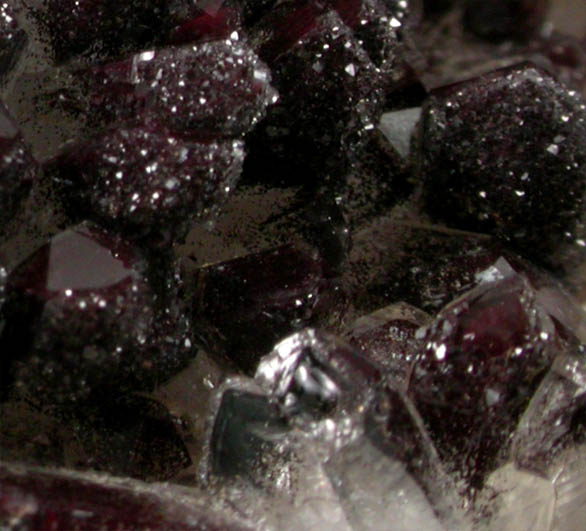 Quartz with red Hematite inclusions over Calcite from Chihuahua, Mexico