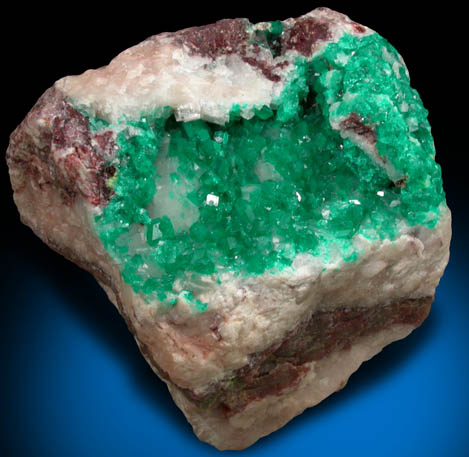 Dioptase and Calcite from Tsumeb Mine, Otavi-Bergland District, Oshikoto, Namibia