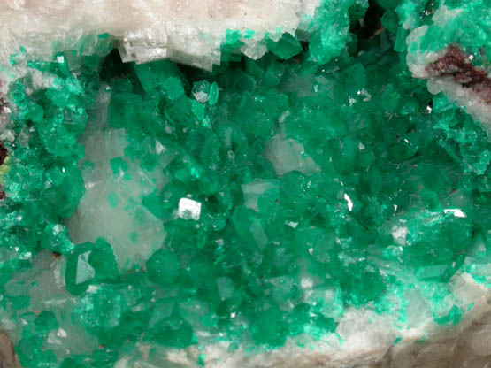 Dioptase and Calcite from Tsumeb Mine, Otavi-Bergland District, Oshikoto, Namibia