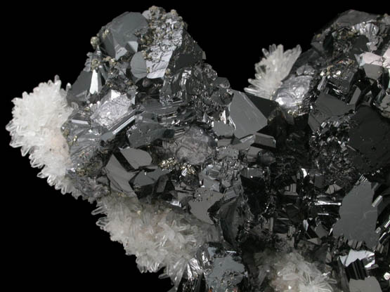 Sphalerite on Quartz with Galena from Casapalca District, Huarochiri Province, Peru