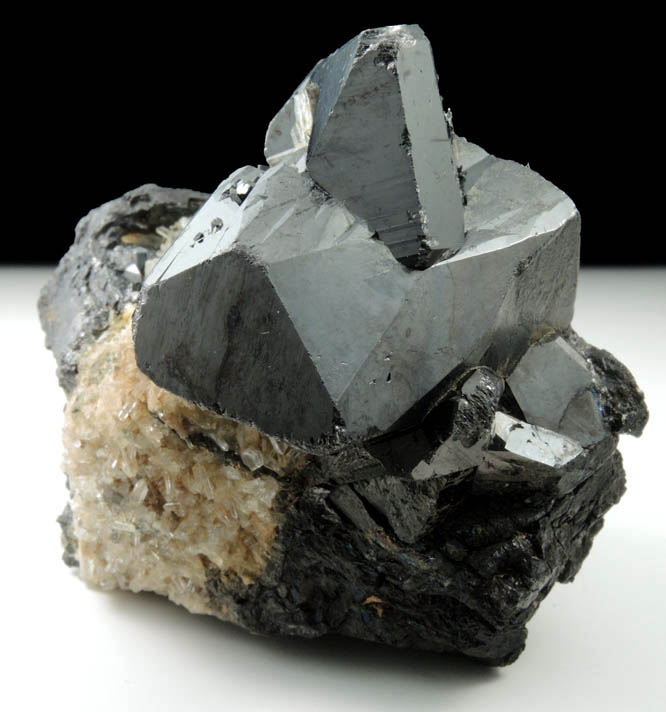 Ferberite on Quartz from Tazna Mine, Cerro Tazna, Potosi Department, Bolivia