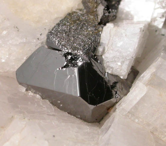 Carrollite in Calcite from Kamoya South II Mine, Katanga (Shaba) Province, Democratic Republic of the Congo