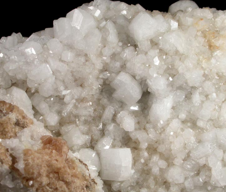 Harmotome (twinned crystals) on Calcite from Clashgorm Mine, Strontian, North West Highlands, Scotland