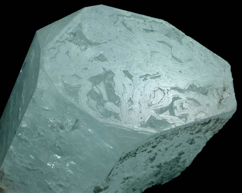 Beryl var. Aquamarine Crystal with minor Muscovite from Shigar Valley, Skardu District, Gilgit District, Gilgit-Baltistan, Pakistan