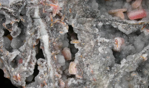 Wulfenite coated with drusy Quartz on Hemimorphite from Finch Mine (Barking Spider Mine), north of Hayden, Banner District, Gila County, Arizona