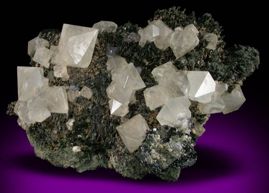 Quartz (dipyramidal) on Hedenbergite from Dalnegorsk, Primorskiy Kray, Russia