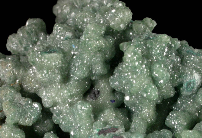 Willemite over Rosasite with Azurite from Tsumeb Mine, Otavi-Bergland District, Oshikoto, Namibia