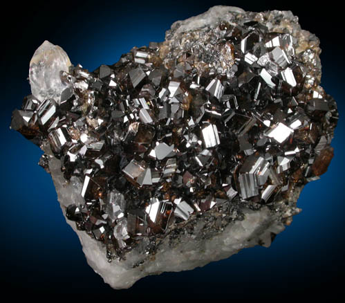 Cassiterite on Quartz from Centro Minero Viloco, 5.5 km NE of Araca, Loyza Province, La Paz Department, Bolivia
