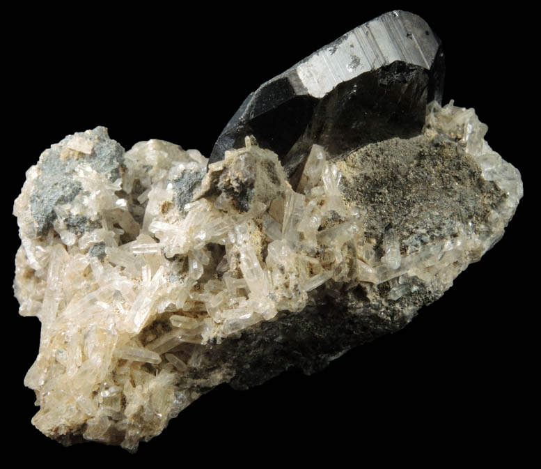 Ferberite with Quartz from Tazna Mine, Cerro Tazna, Potosi Department, Bolivia