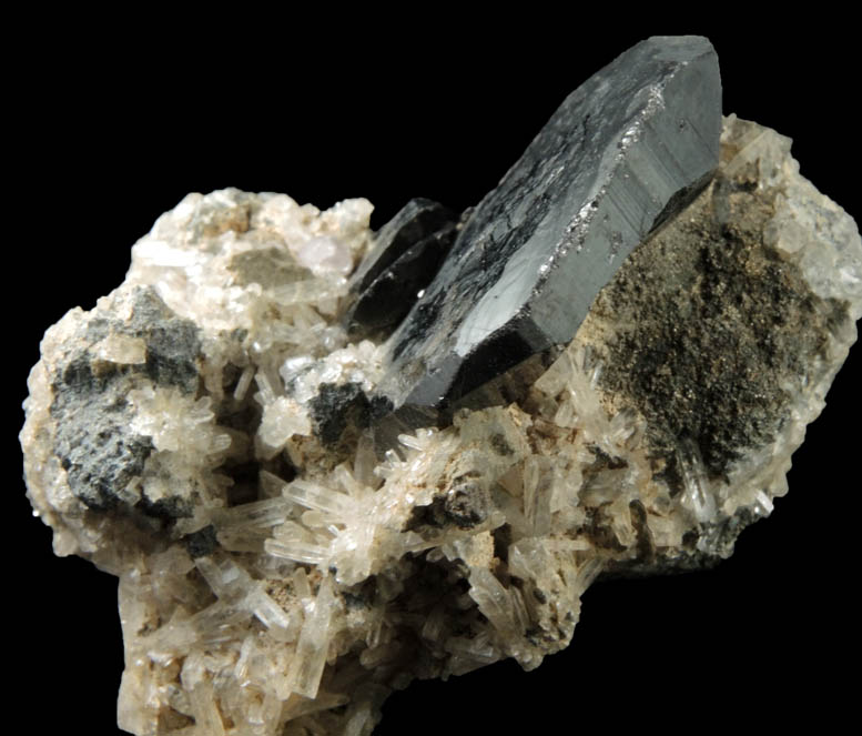 Ferberite with Quartz from Tazna Mine, Cerro Tazna, Potosi Department, Bolivia