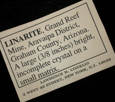 Linarite and Brochantite on Quartz from Grand Reef Mine, Aravaipa District, Graham County, Arizona