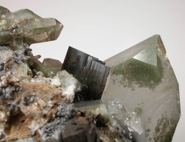 Brookite on Quartz with Chlorite inclusions from Zard Mountain, west of Kharan, Baluchistan, Pakistan