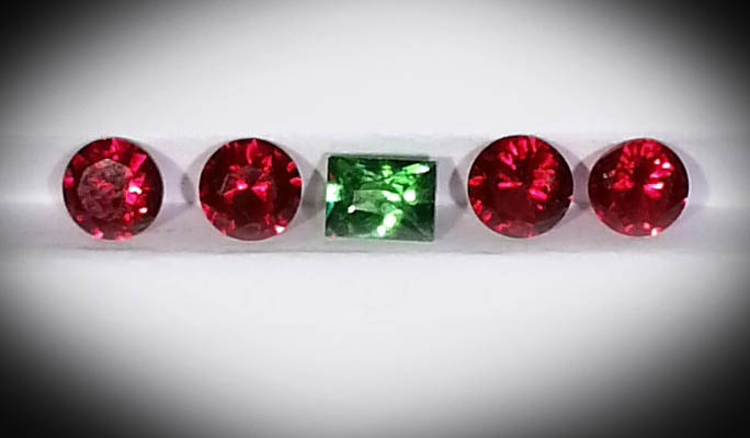 Garnet (5 faceted gemstones totaling 1.56 carats) from Kenya