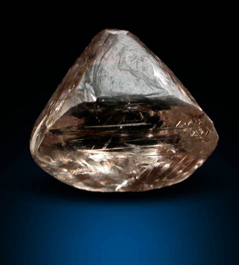 Diamond (1.48 carat sherry-colored distorted octahedral crystal) from Jwaneng Mine, Naledi River Valley, Botswana