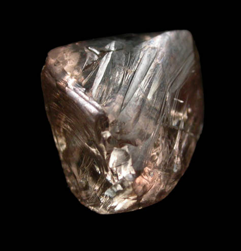 Diamond (1.48 carat sherry-colored distorted octahedral crystal) from Jwaneng Mine, Naledi River Valley, Botswana